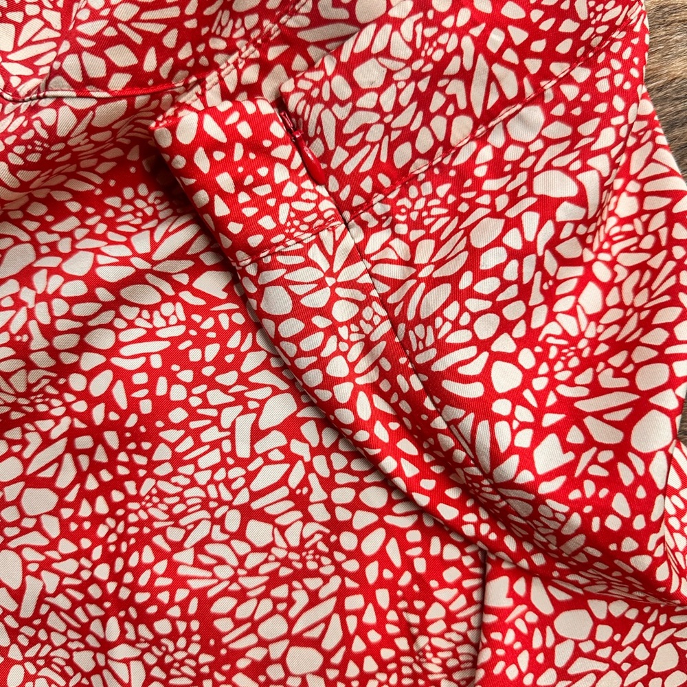 LOFT Vibrant Red and Cream Maxi Skirt - Picture 4 of 4